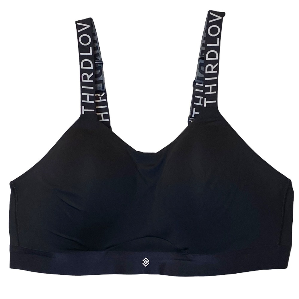 Thirdlove Kinetic Sports‎ Bra 42D Black Seamless Wireless Gym Comfort Everyday